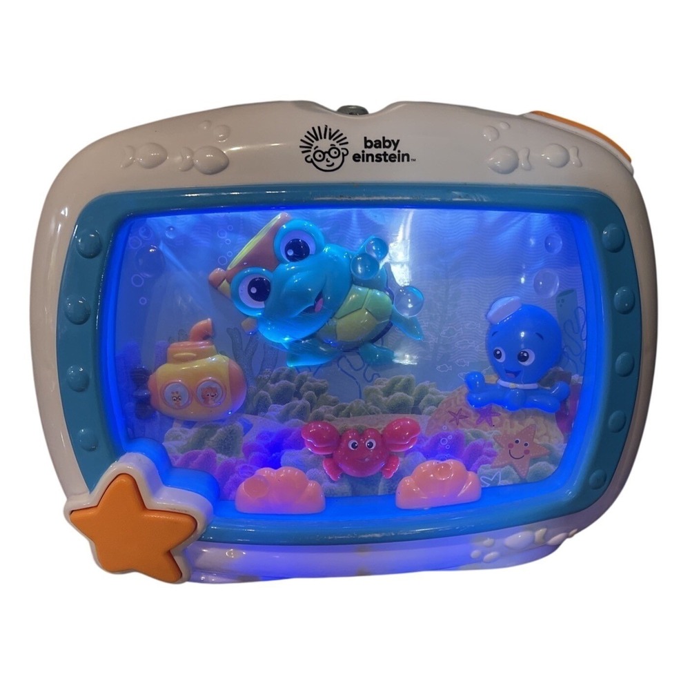 Baby Einstein Sea Dreams Sleep Soother Music Crib Toy Fish Tank Aquarium Works